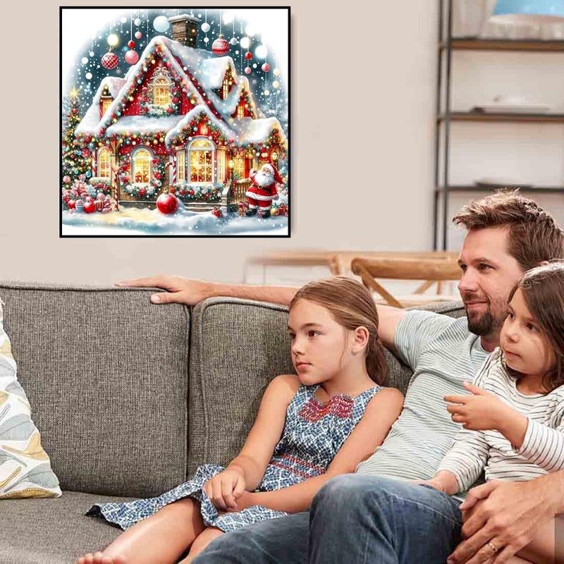 VIGEGU Christmas House Paint by Numbers Kit for Adults with Framed,Paint by Number DIY Acrylic Adult Paint by Number Kits for Wall Decor 10x10in - Image 3